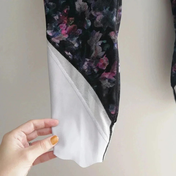 Lululemon Wunder Under Crop High Rise Roll Down 23" Leggings Floral Multi 6 - Picture 6 of 16